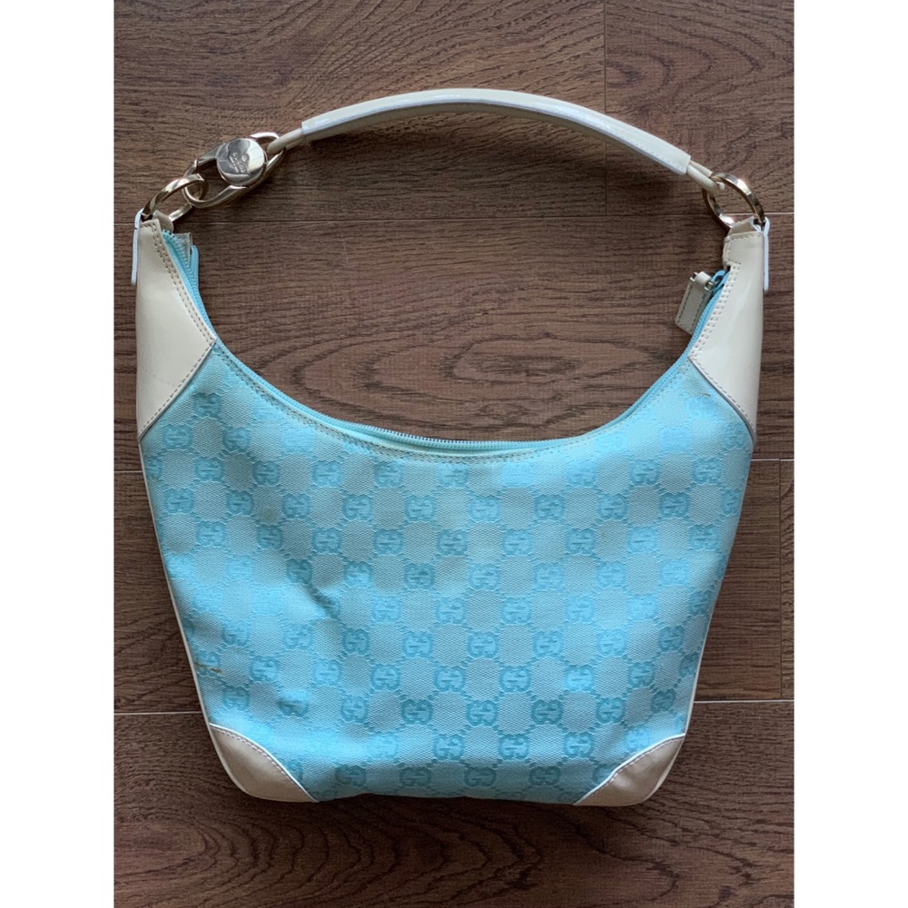 Gucci Half Moon GG Canvas Bag Light Teal Blue